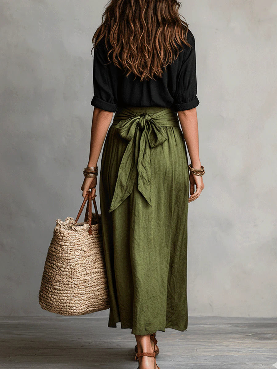 Maggie™ | Black Top Midi Skirt Set
