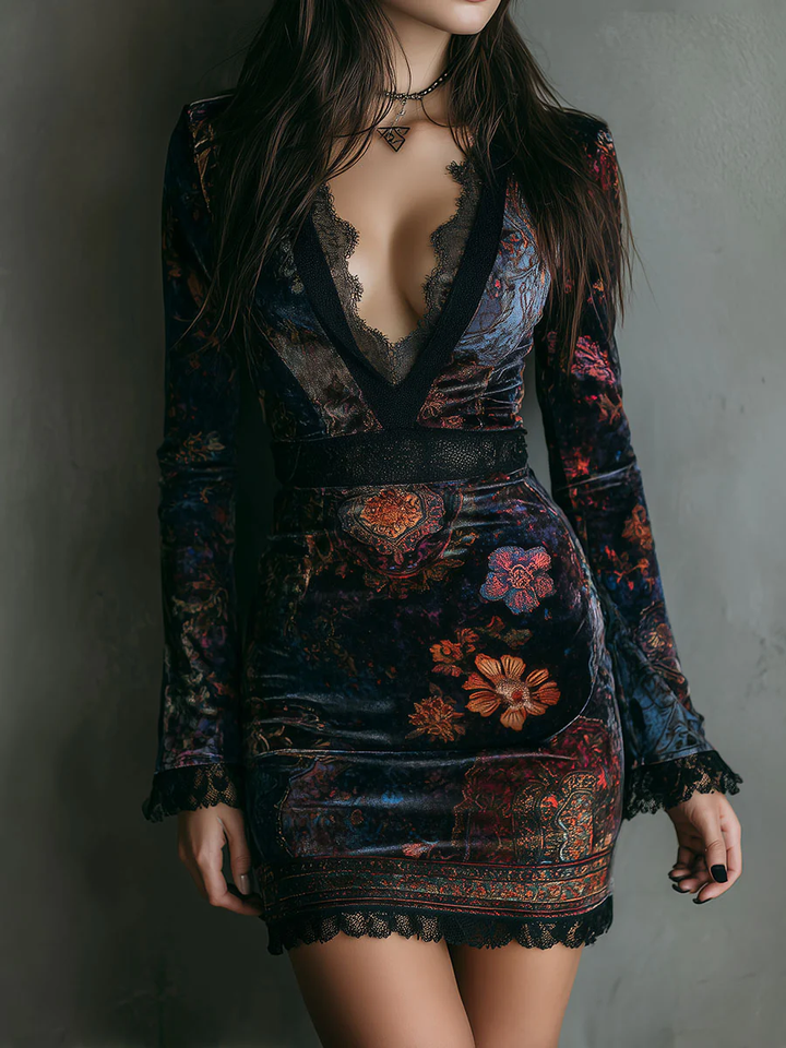 Jackie™ | Deep V-Neck Mini Dress