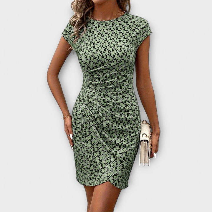 Emma - Short Tulip Dress Featuring a Stylish Pattern