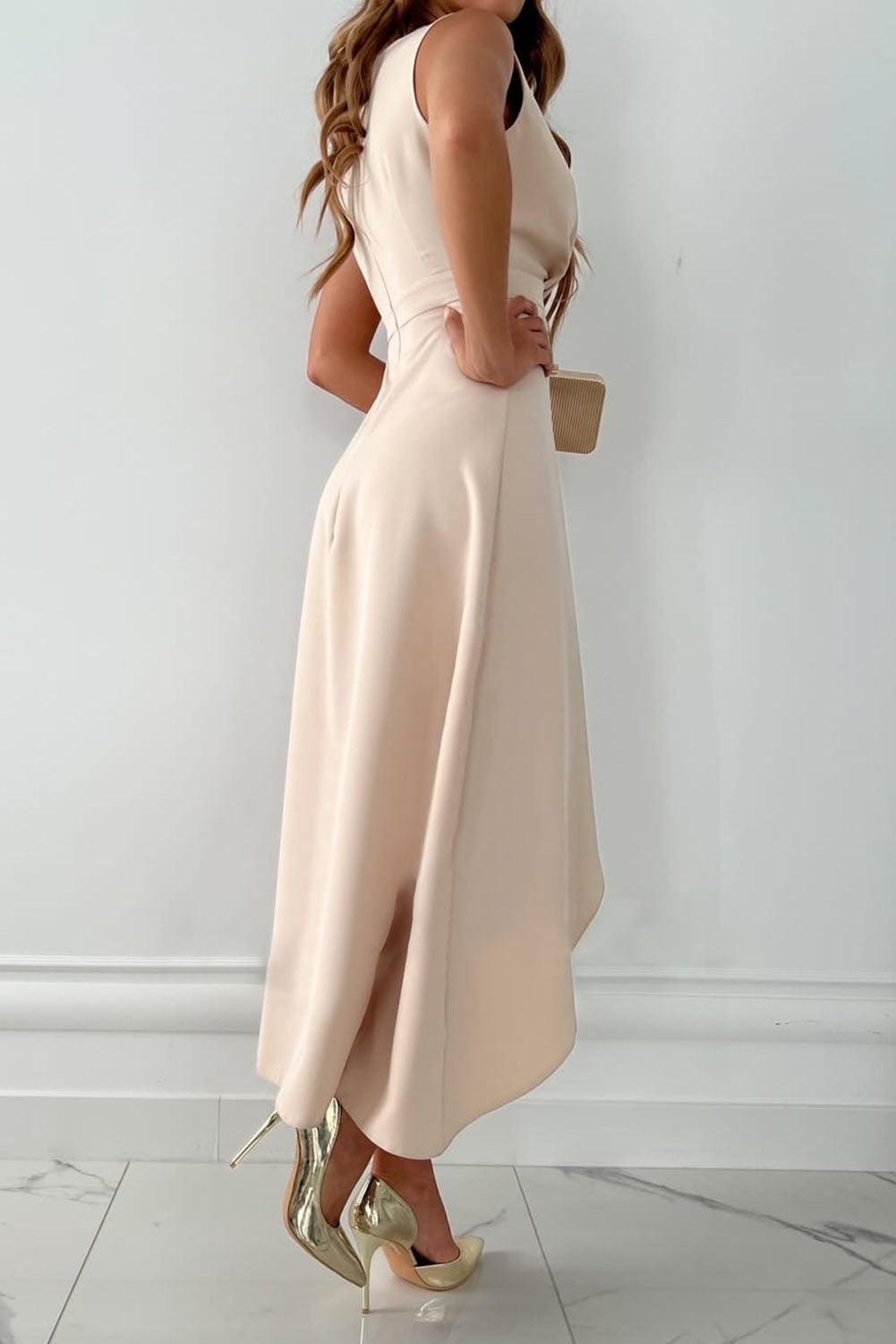 Nancy™ | V-Neck Wrap Midi Dress