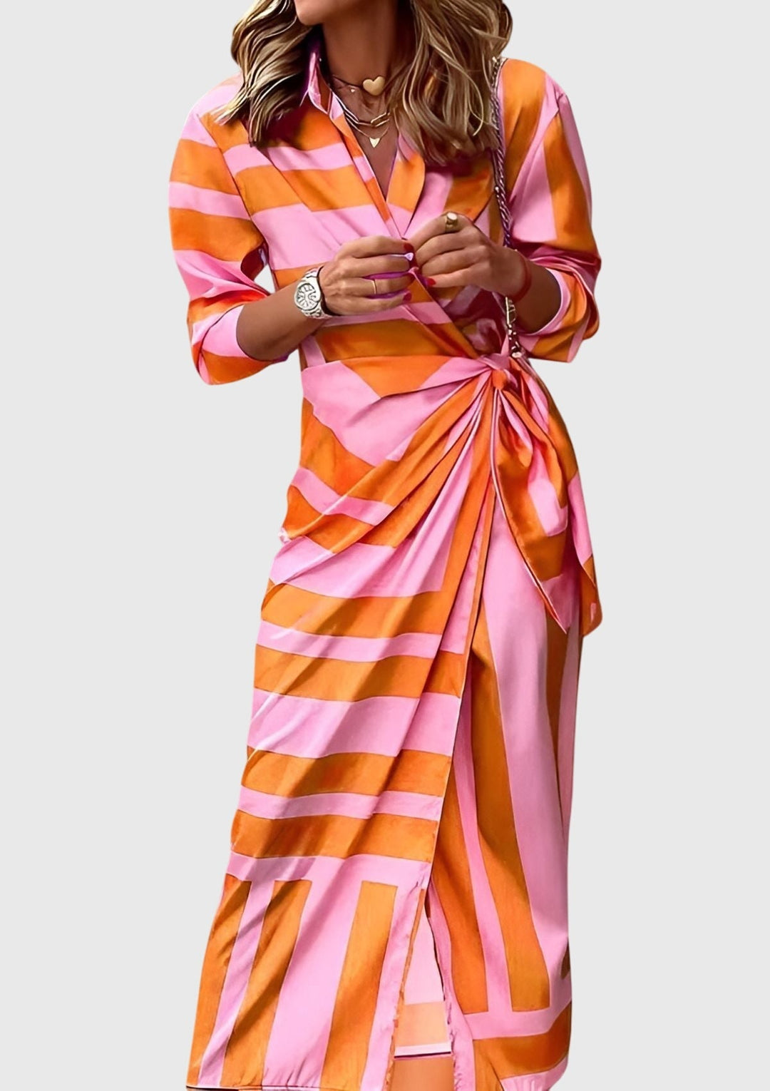 Kay™ | Printed Wrap Elegant Dress