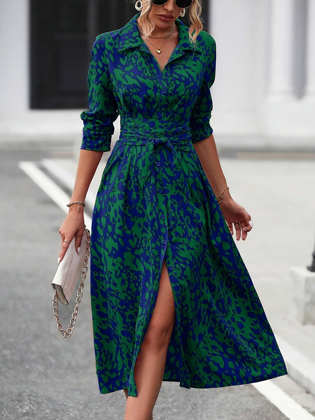 Lindsay™ | Geometric Shirt Dress