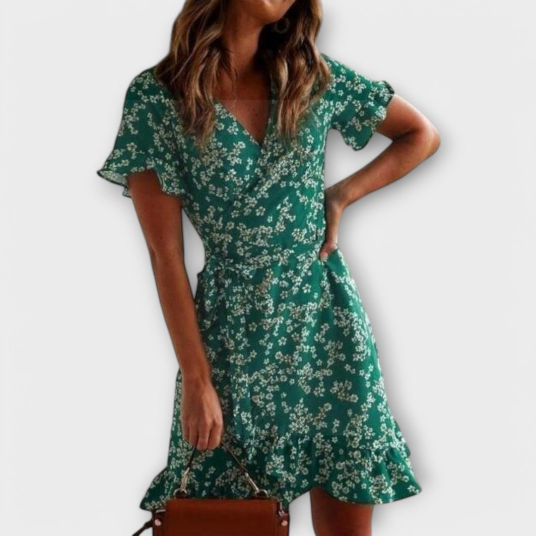 Nilsine - Green Short Bohemian Dress