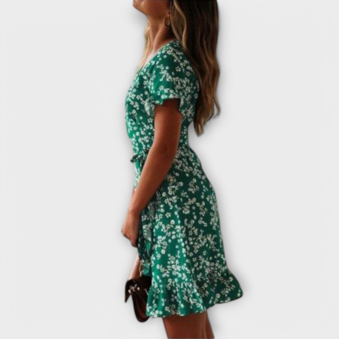 Nilsine - Green Short Bohemian Dress