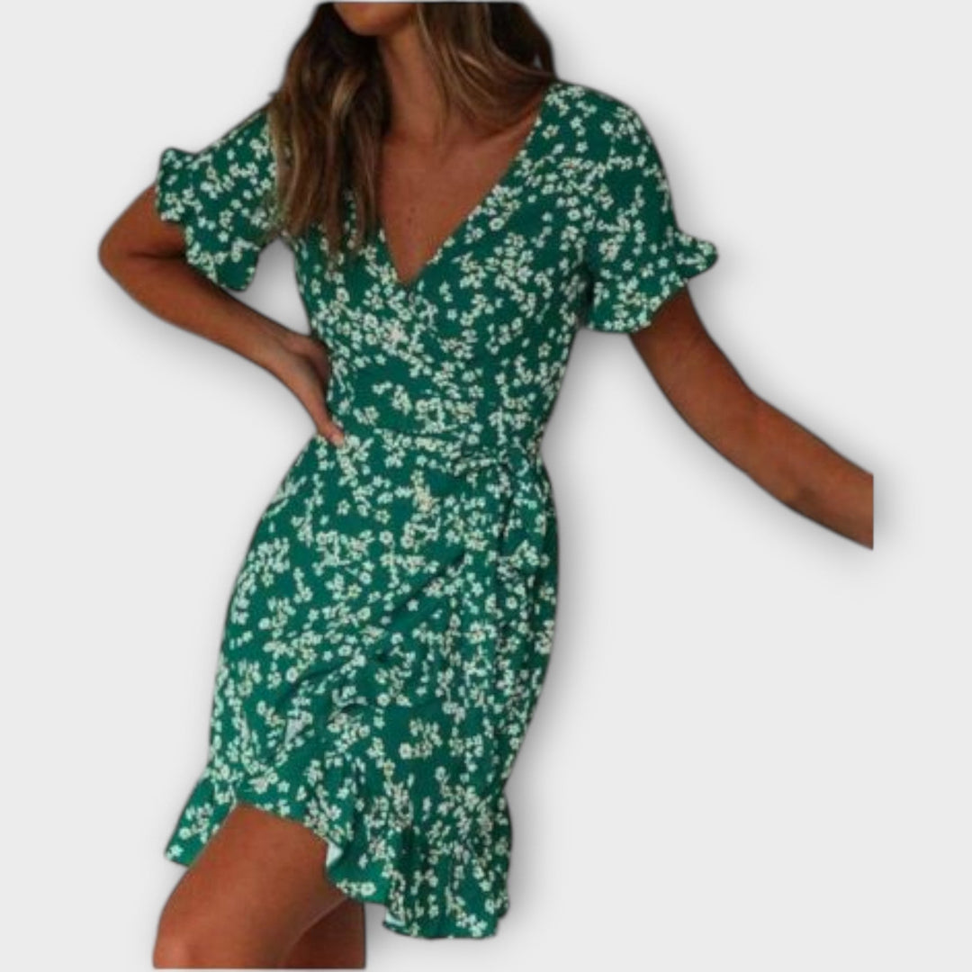 Nilsine - Green Short Bohemian Dress