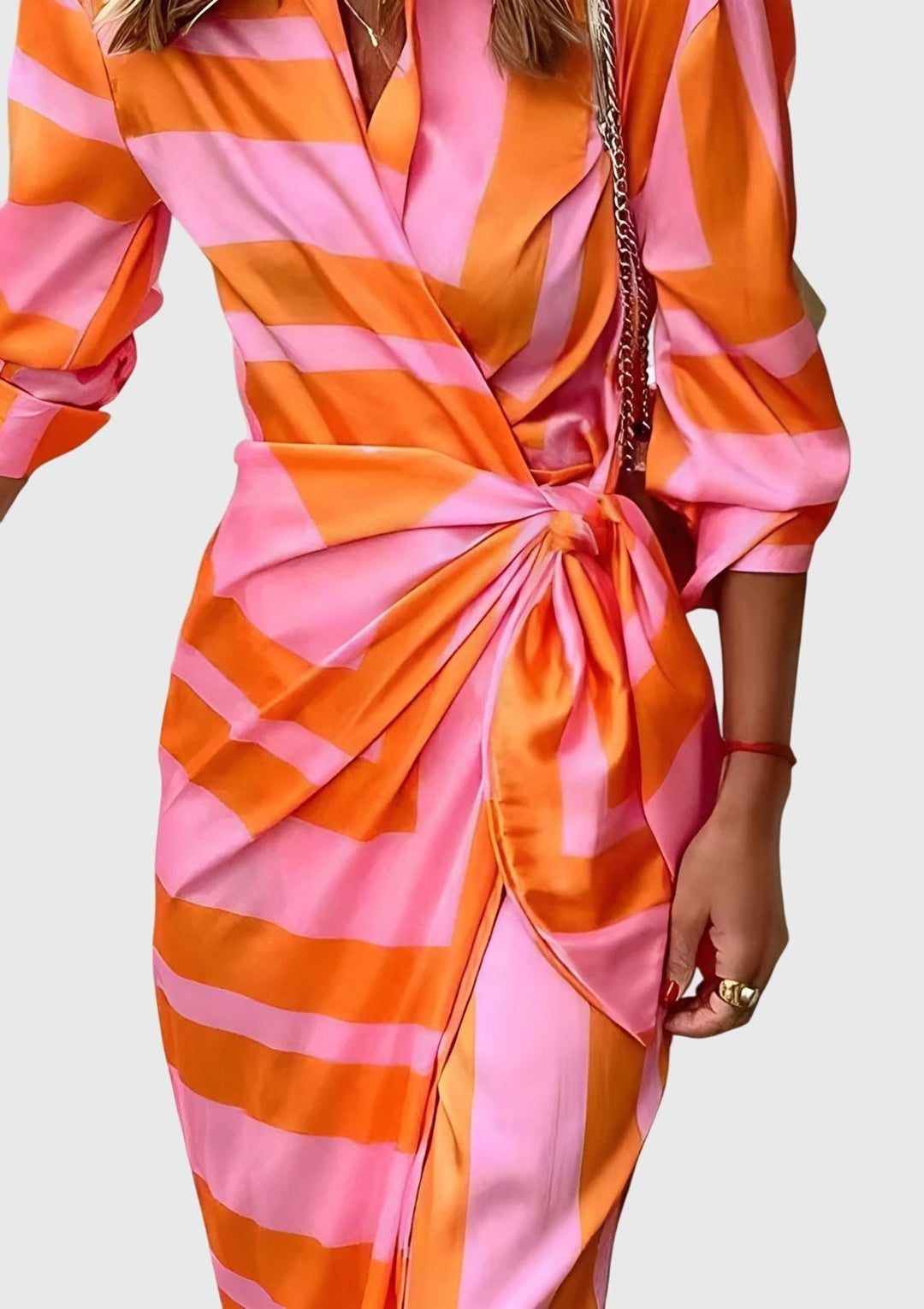 Kay™ | Printed Wrap Elegant Dress
