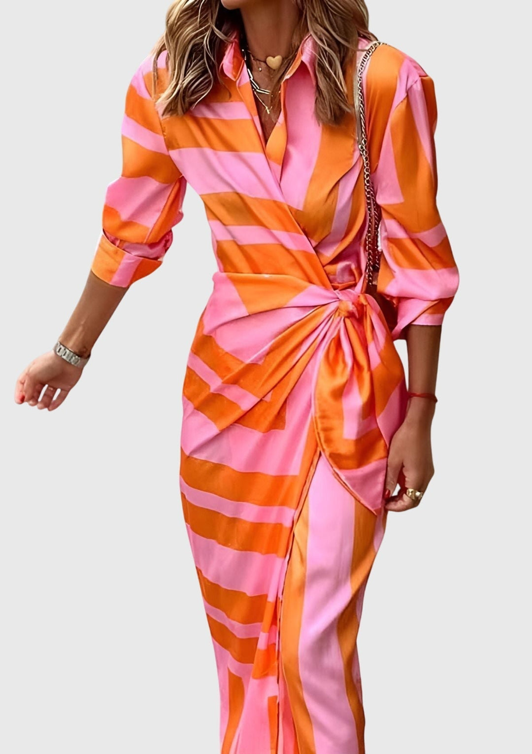 Kay™ | Printed Wrap Elegant Dress