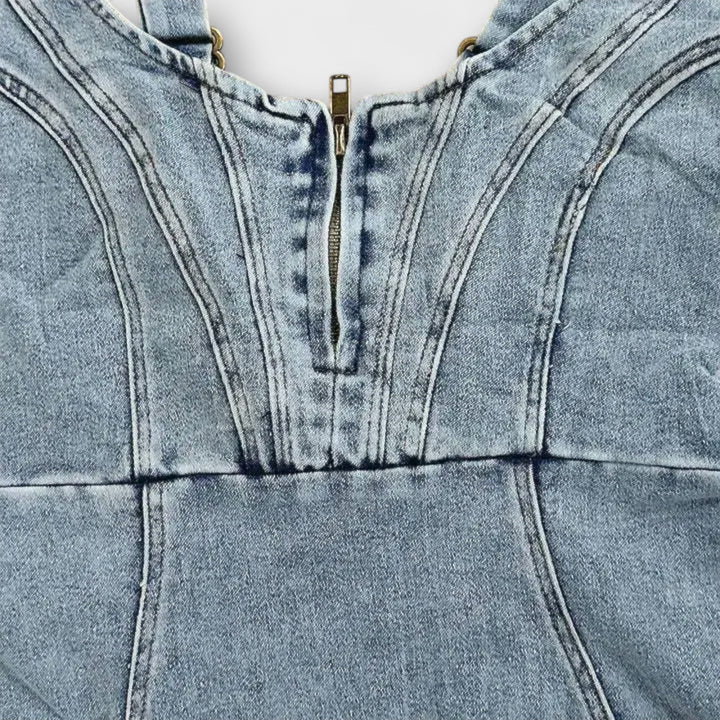 Anna - Adjustable Strap Denim Dress