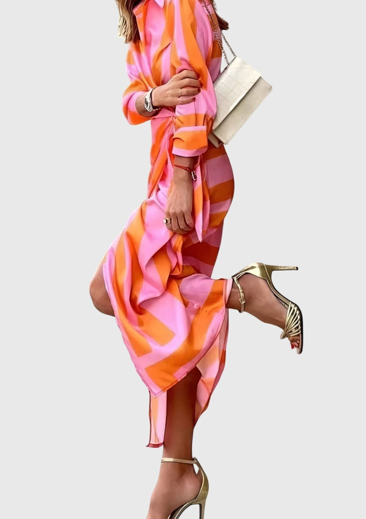 Kay™ | Printed Wrap Elegant Dress