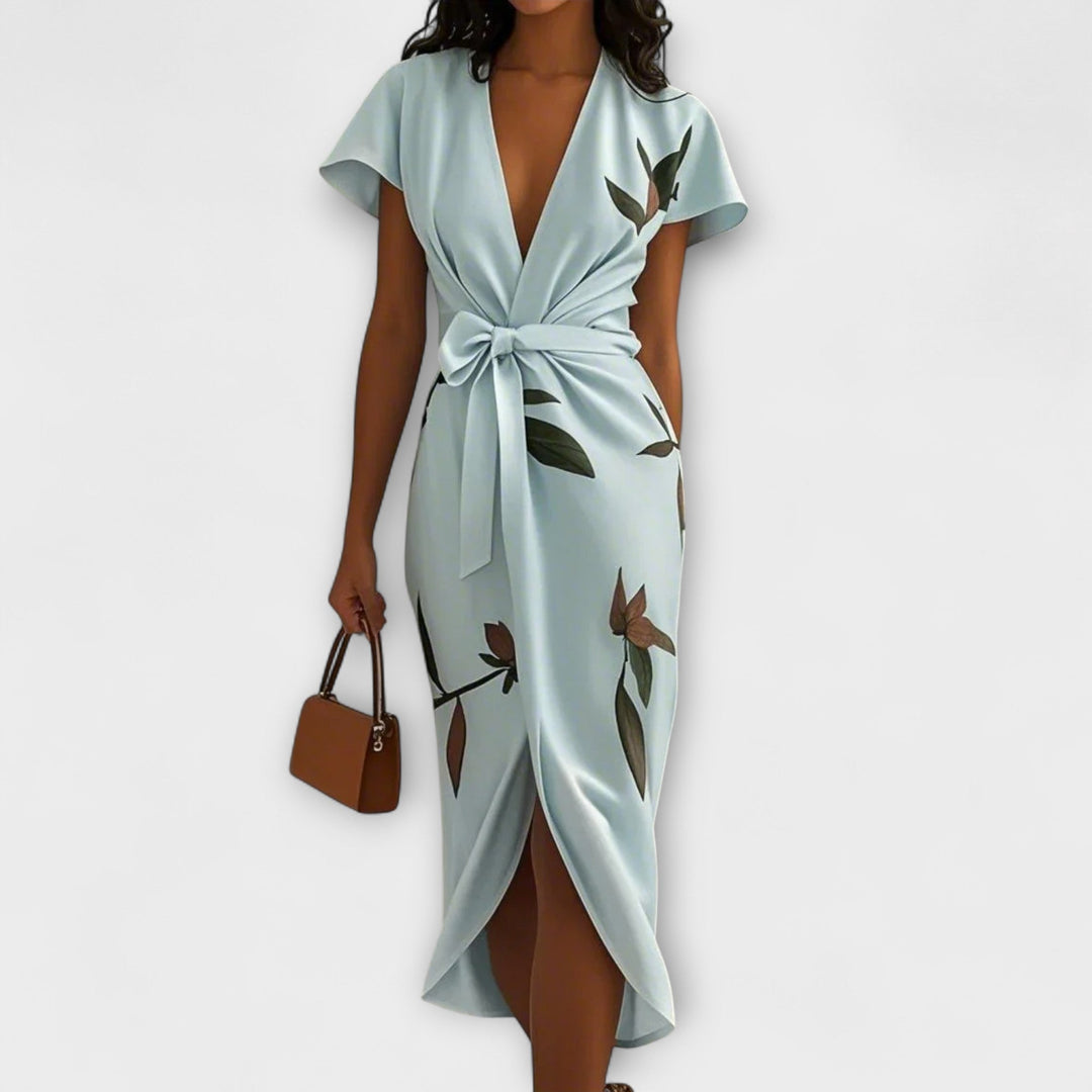 Elegant Satin Wrap Dress