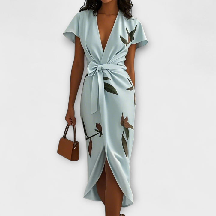 Elegant Satin Wrap Dress