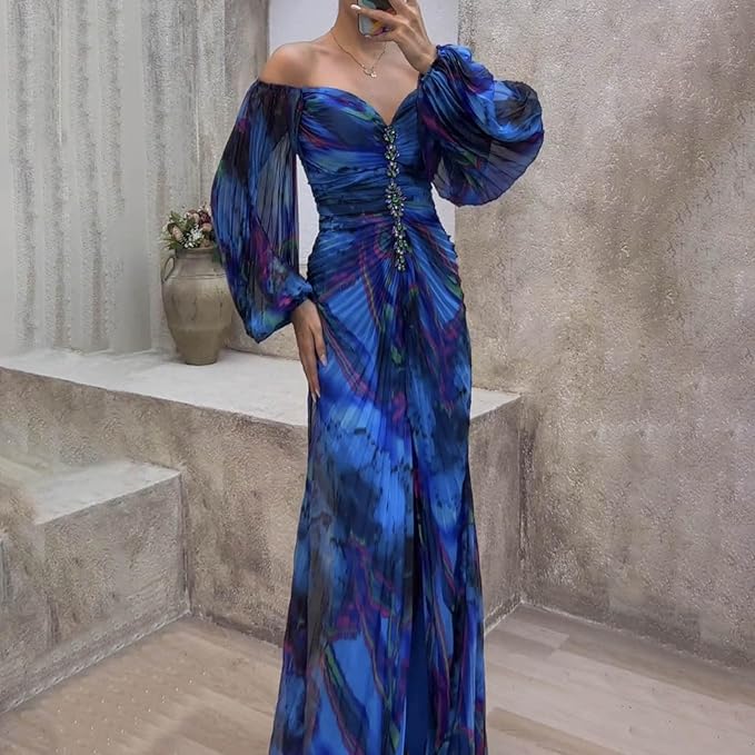 Melanie™ | Pleated Evening Maxi Dress