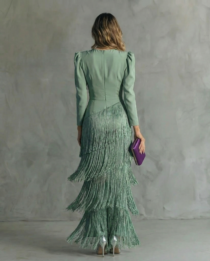 Gracie™ | Fringe-Detail Maxi Dress
