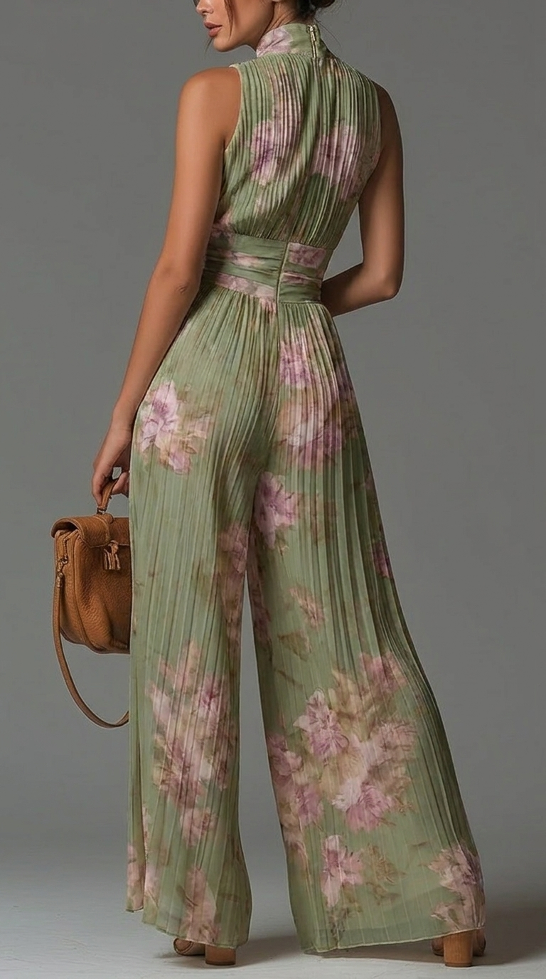 Allegra | Pleated Floral Jumpsuit