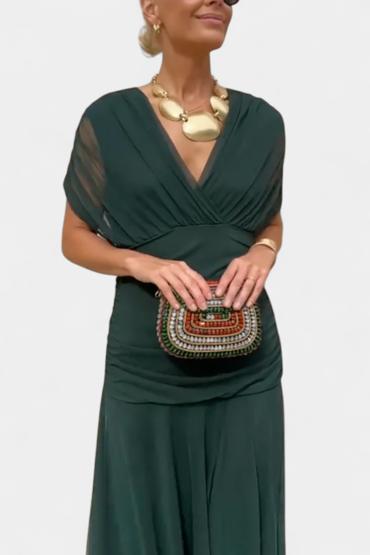 Meg™ | Floral V-Neck Maxi Dress