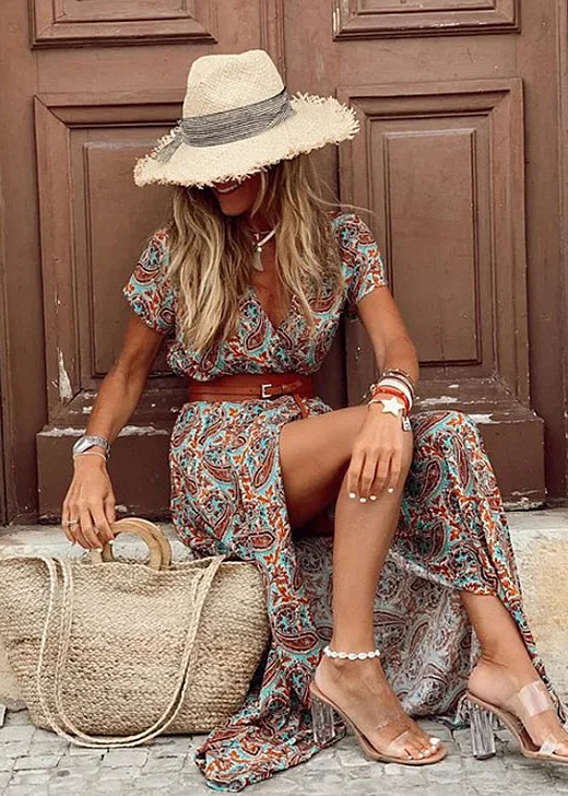 Dolores™ | Ruched Waist Boho Maxi