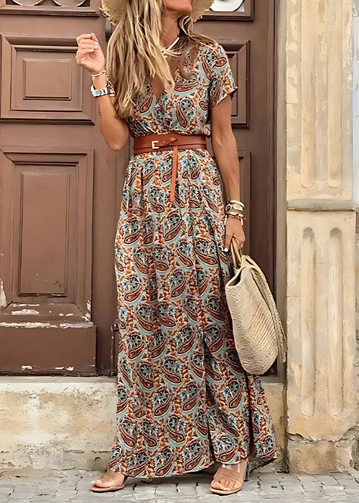 Dolores™ | Ruched Waist Boho Maxi