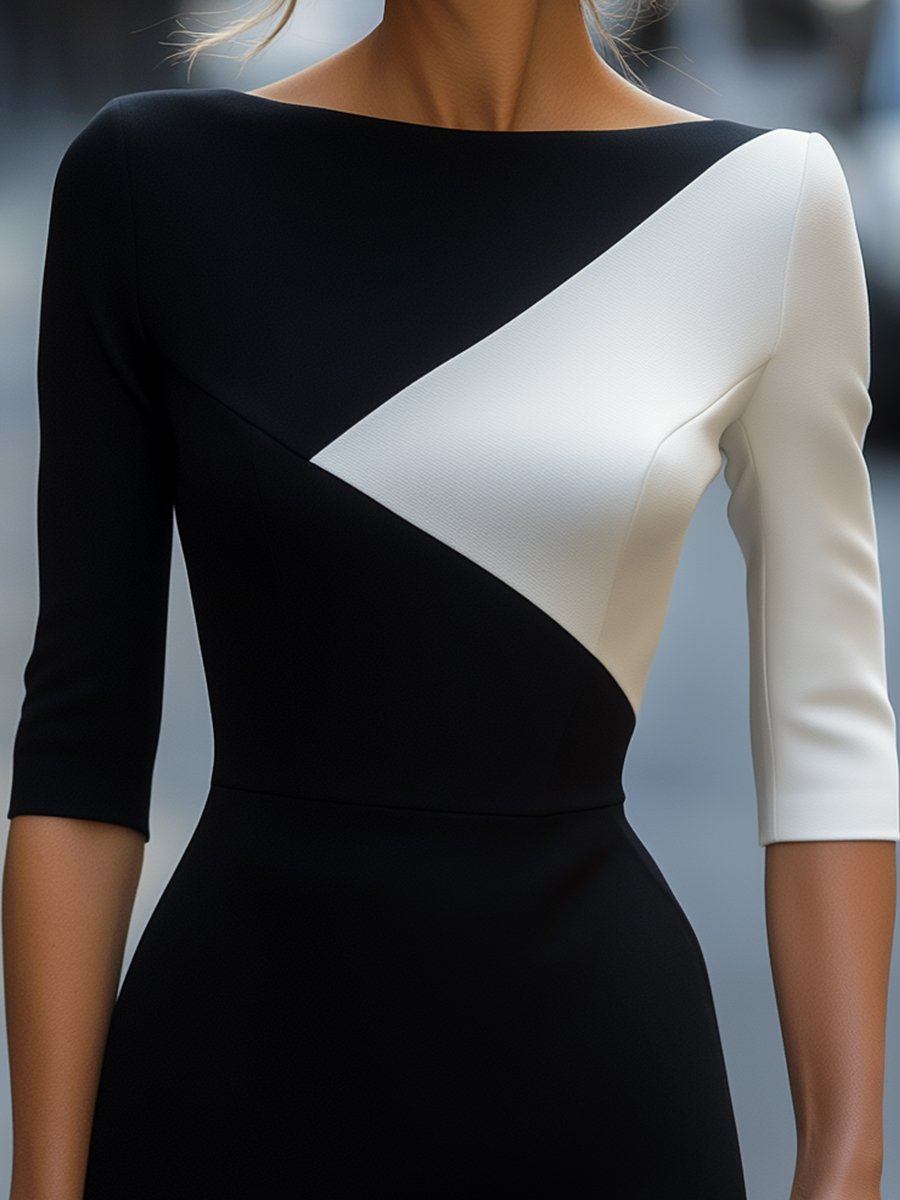 Jenny™ | Asymmetric Bicolor Dress