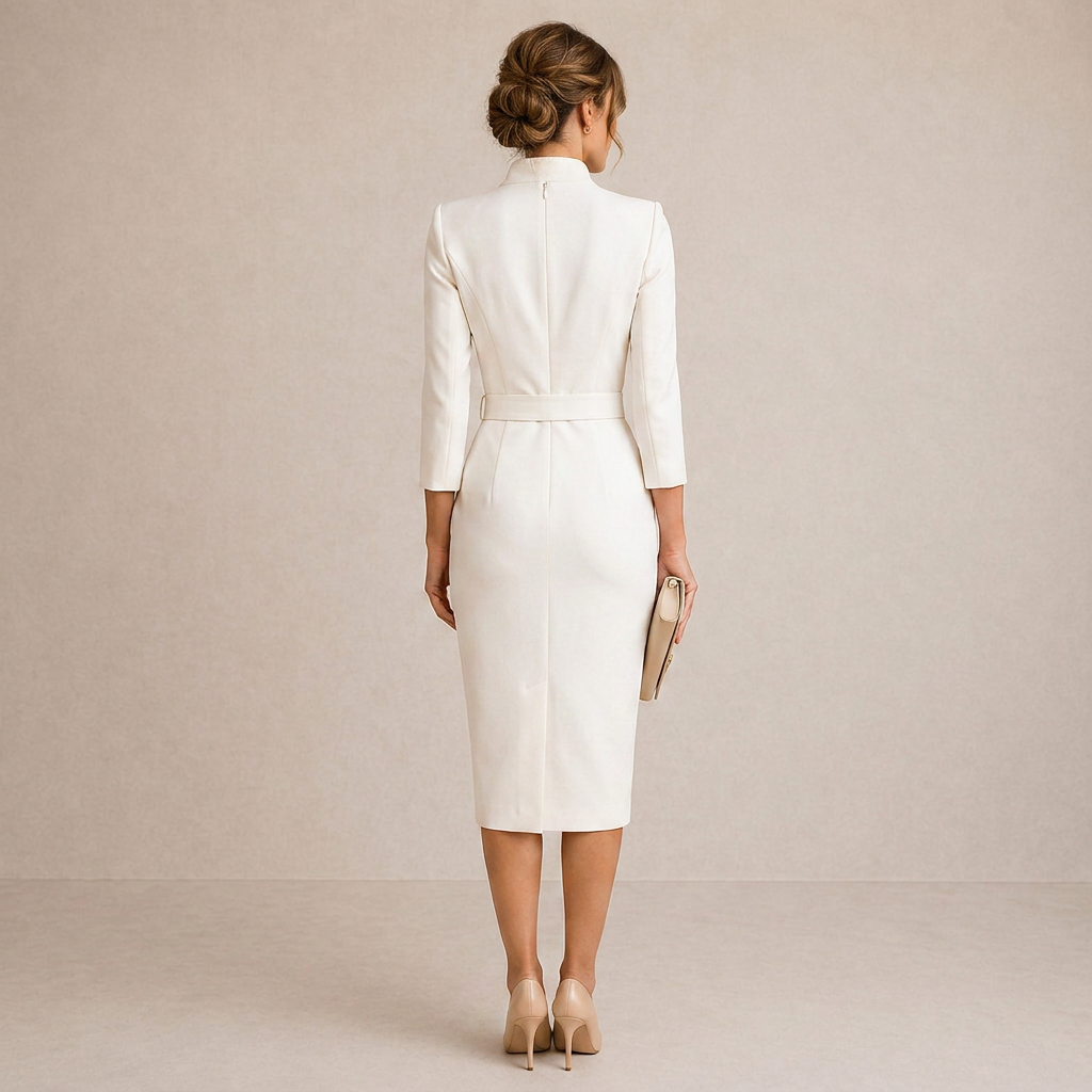 TIVARA | Belted Black Dress
