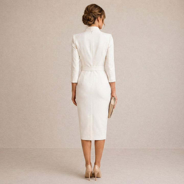 TIVARA | Belted Black Dress