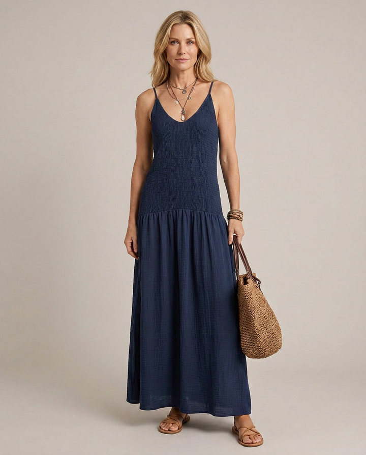 LUNA | Bohemian Maxi Dress with Patchwork Design