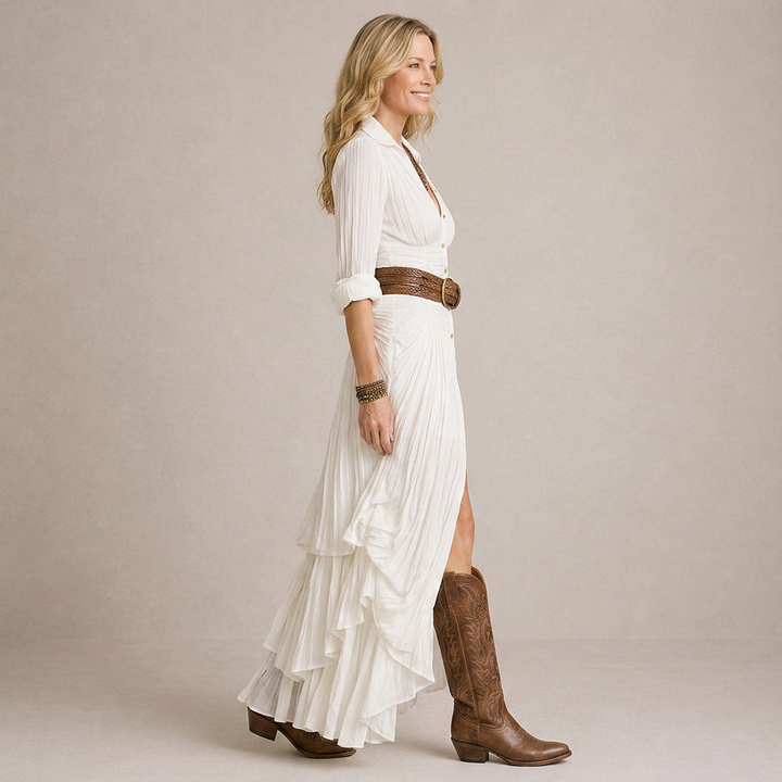 OLIVIA | Collared Maxi Dress