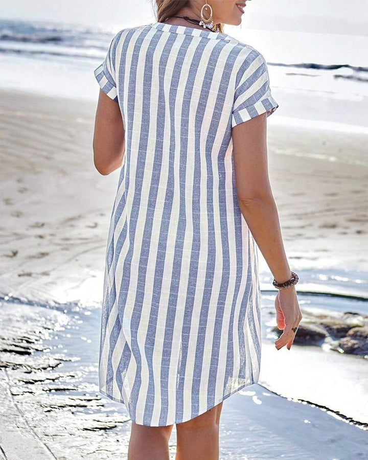 Maddie™ | Striped Shirt Dress