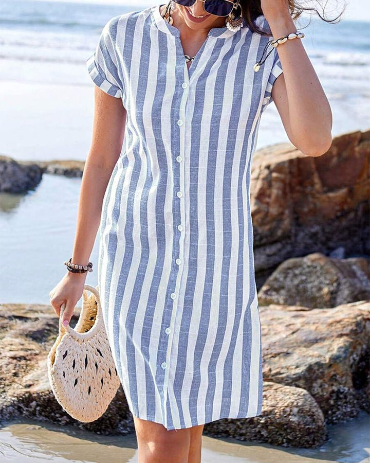 Maddie™ | Striped Shirt Dress
