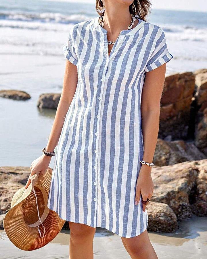 Maddie™ | Striped Shirt Dress
