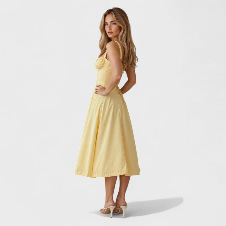 Kiana - Midi Dress with Lace-Up Detail