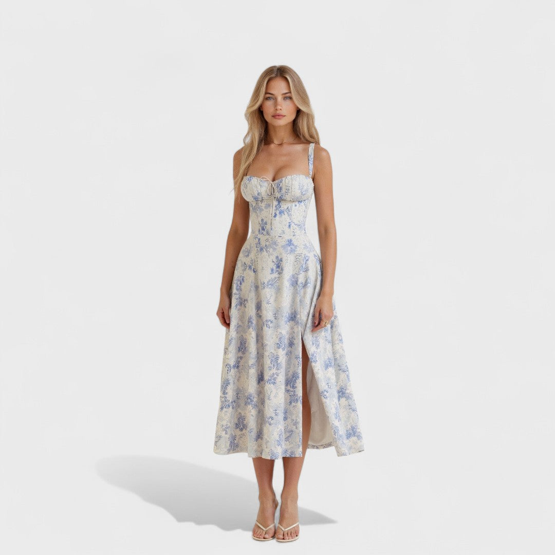Kiana - Midi Dress with Lace-Up Detail