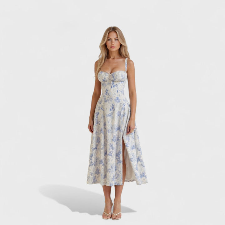 Kiana - Midi Dress with Lace-Up Detail