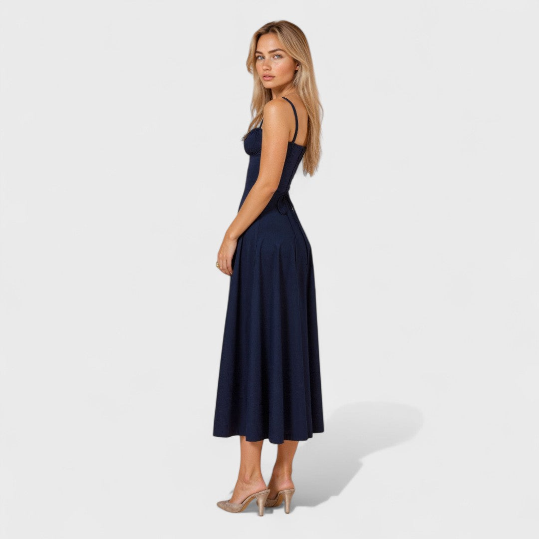 Kiana - Midi Dress with Lace-Up Detail