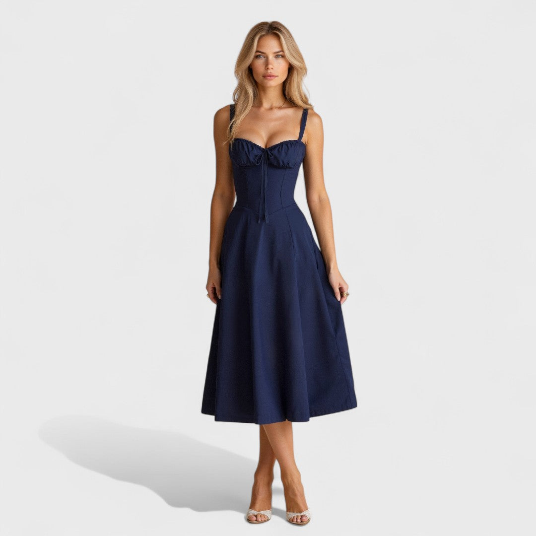 Kiana - Midi Dress with Lace-Up Detail