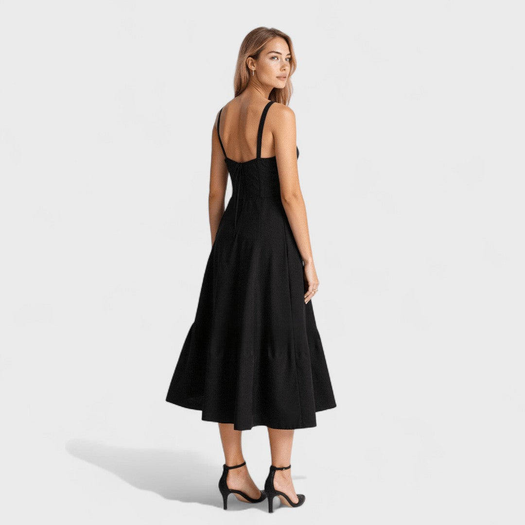 Kiana - Midi Dress with Lace-Up Detail