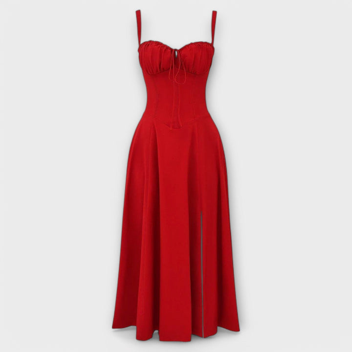 Avery™ | Corset Waist Midi Dress