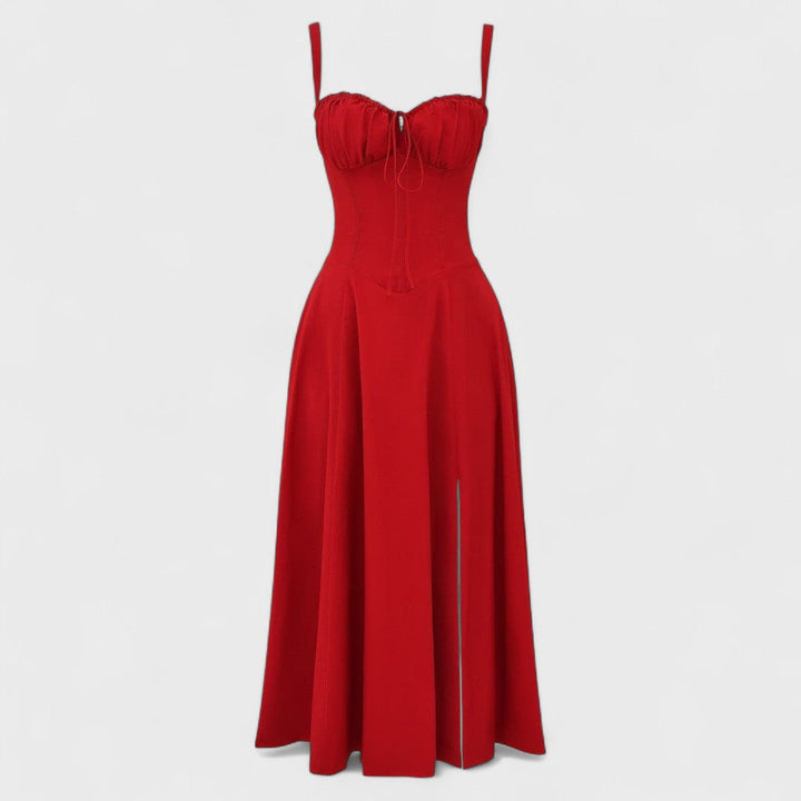 Kiana - Midi Dress with Lace-Up Detail
