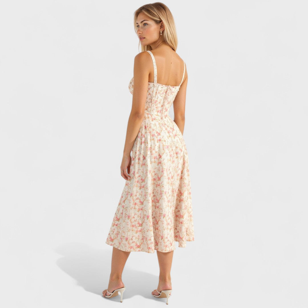 Kiana - Midi Dress with Lace-Up Detail