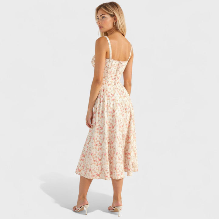 Kiana - Midi Dress with Lace-Up Detail