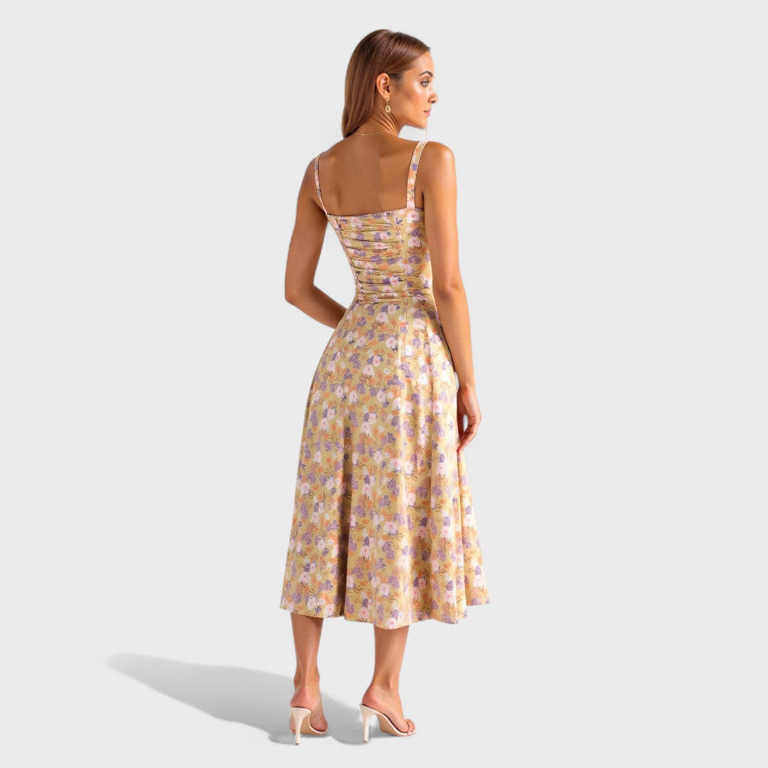 Kiana - Midi Dress with Lace-Up Detail