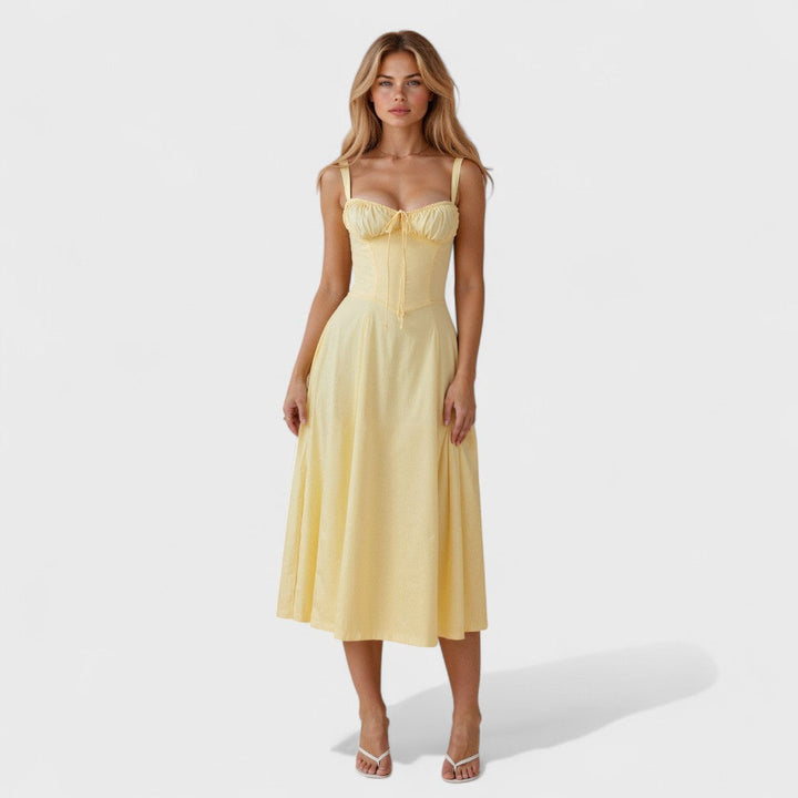 Kiana - Midi Dress with Lace-Up Detail