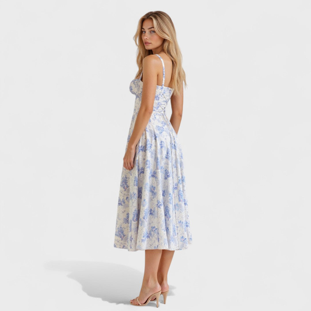 Kiana - Midi Dress with Lace-Up Detail