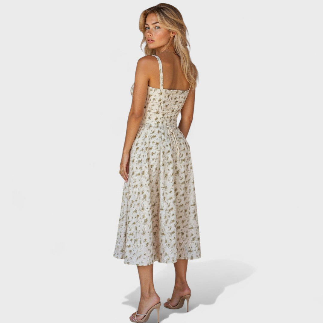 Kiana - Midi Dress with Lace-Up Detail