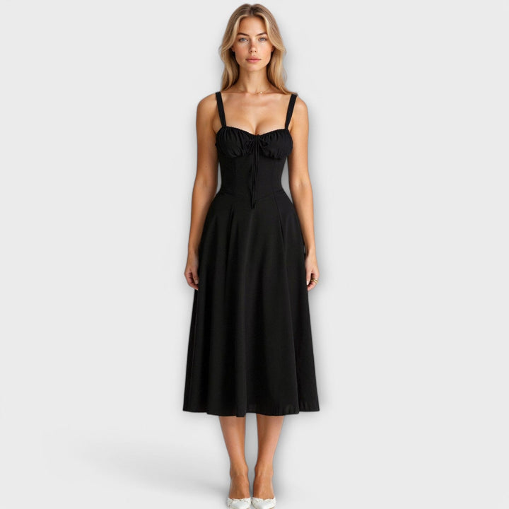 Avery™ | Corset Waist Midi Dress