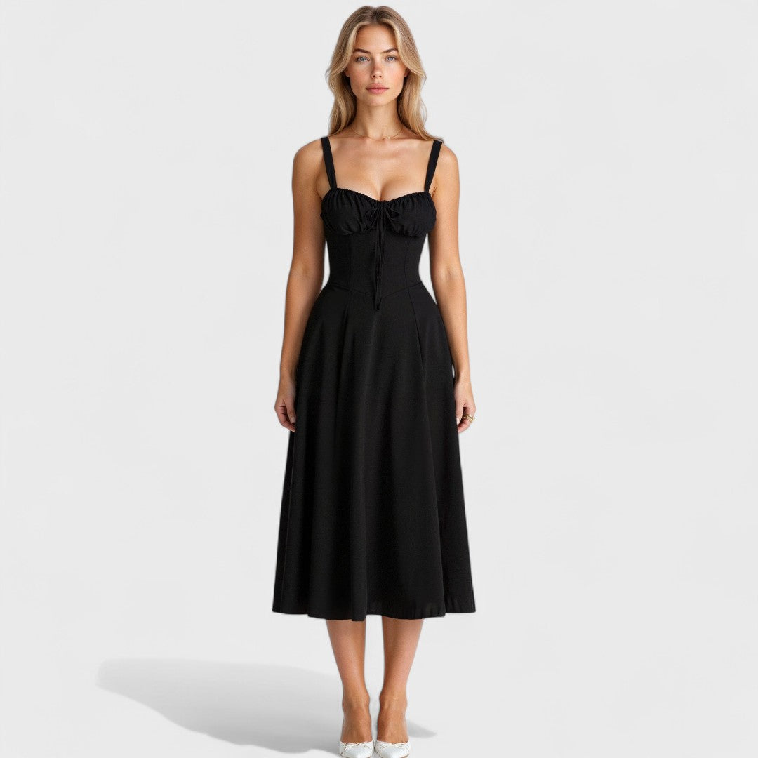 Kiana - Midi Dress with Lace-Up Detail
