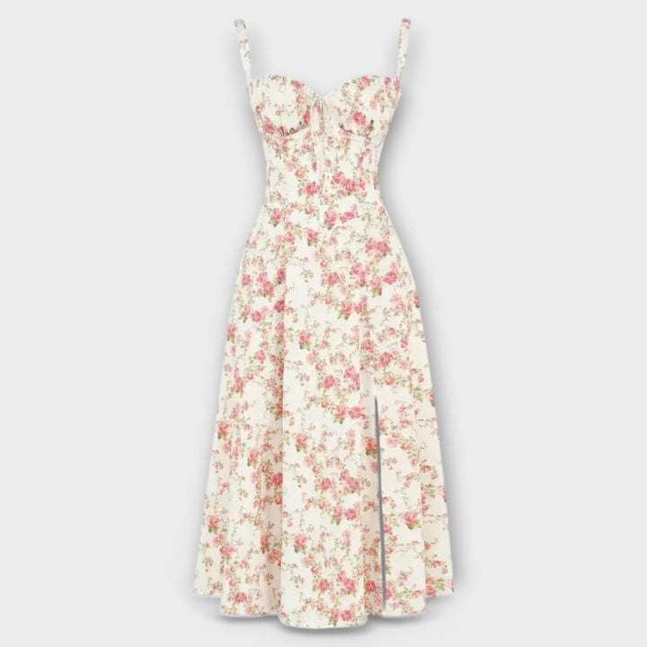 Avery™ | Corset Waist Midi Dress