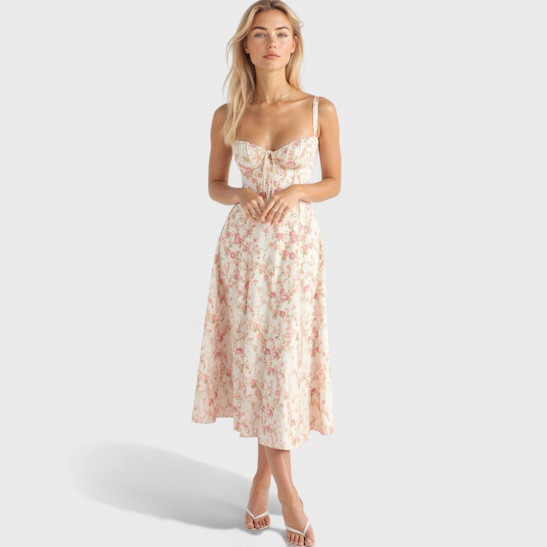 Kiana - Midi Dress with Lace-Up Detail