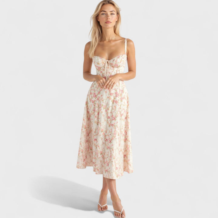 Kiana - Midi Dress with Lace-Up Detail
