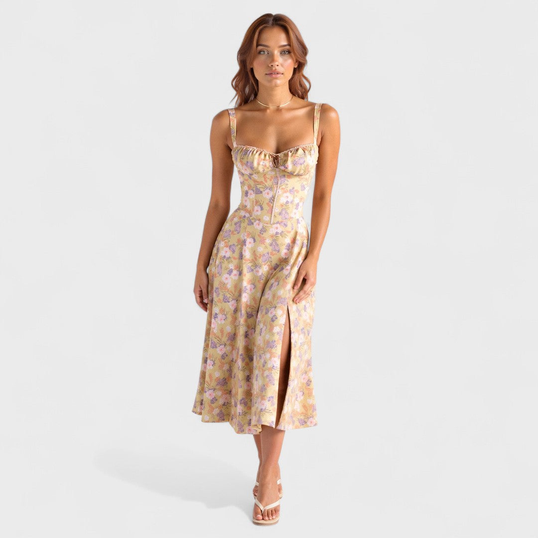 Kiana - Midi Dress with Lace-Up Detail